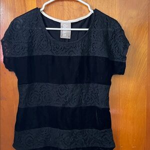 Dolan Black Lace Panel Blouse